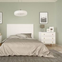 Cómoda con 3 Cajones, para Dormitorio, Acabado en Color Blanco, Medidas: 80 cm (Ancho) x 83,5 cm (Alto) x 48 cm (Fondo)