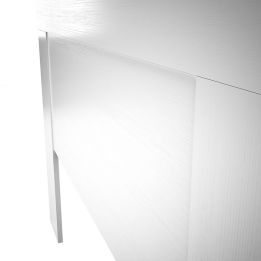 Cabezal para Cama de Matrimonio con patas, Color Blanco, Medidas: 160 cm (Ancho) x 130 cm (Alto) x 2,5 cm (Fondo)