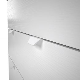 Cómoda con 4 Cajones, para Dormitorio, Acabado en Color Blanco, Medidas: 80 cm (Ancho) x 98 cm (Alto) x 48 cm (Fondo)