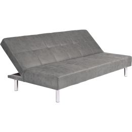 Sofá Cama 3 Plazas de Diseño Moderno, Estructura de Madera, Tapizado Color Cemento, 188x88x88 cm