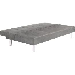 Sofá Cama 3 Plazas de Diseño Moderno, Estructura de Madera, Tapizado Color Cemento, 188x88x88 cm