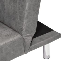 Sofá Cama 3 Plazas de Diseño Moderno, Estructura de Madera, Tapizado Color Cemento, 188x88x88 cm