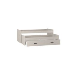 Cama Nido Juvenil Doble con Cajones de Almacenaje – Beige y Negro, 202,6 cm Largo x 98 cm Ancho x 72 cm Alto, Primera Calidad