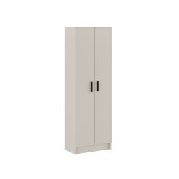 Mueble Multiusos Armario Auxiliar Color Beige – 2 Puertas, 4 Baldas, Práctico y Funcional, Madera, 60x180x35 cm