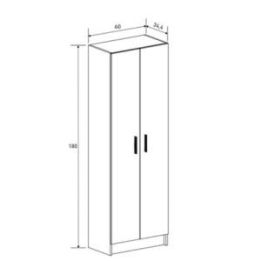 Mueble Multiusos Armario Auxiliar Color Beige – 2 Puertas, 4 Baldas, Práctico y Funcional, Madera, 60x180x35 cm