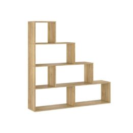 Meyvaser Librería Estantería con cuatro baldas Color Mauvella Tipo escalera de Madera 143,3x37,5-144,9x27,9 cm