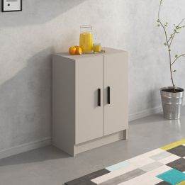 Conjunto de Muebles de Cocina Alto y Bajo de 2 Puertas en Madera Beige, 61x61x29 cm y 60x80x34 Cm
