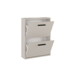 Meyvaser - Zapatero con 2 Puertas, Mueble para Zapatos Estrecho en Color Beige, Medidas: 73 cm (Al) x 54 cm (Anc) x 18 cm (Fon)