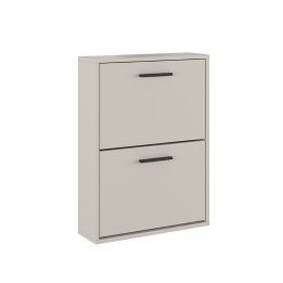 Meyvaser - Zapatero con 2 Puertas, Mueble para Zapatos Estrecho en Color Beige, Medidas: 73 cm (Al) x 54 cm (Anc) x 18 cm (Fon)