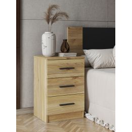 Conjunto Pack Cabecero y 2 Mesitas de Noche,Mesilla de noche 3 Cajones Color Mauvella, 110x45x1,6 cm (LargoxAltoxProfundo)