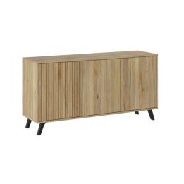 Meyvaser Aparador, Buffet, Salón Comedor 3 Puertas, Armario Auxiliar Color Mauvella-rayas, Medidas: 138 cm x 70 x 39,5.
