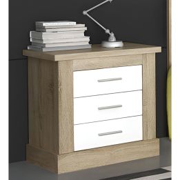 Pack Cabecero Nórdico de 160 x 120 cm + 2 Mesitas de Noche|Práctico y Elegante|Color Cambria y Blanco (para Cama de 135-140, 150