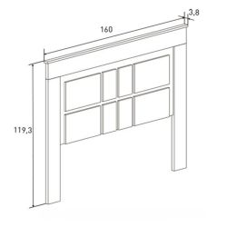 Cabecero Nórdico de 160 (Anc) x 120 (Al) x 3,8 (Fon) Cm | Práctico y Elegante |Colores Cambria y Blanco (para Cama de 135-140