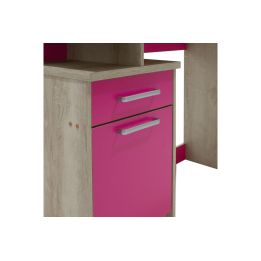 Escritorio Robusto con 2 Cajones - Color Cambrian y Rosa - 100x55x75 cm - Mesa de Estudio y Oficina Duradera